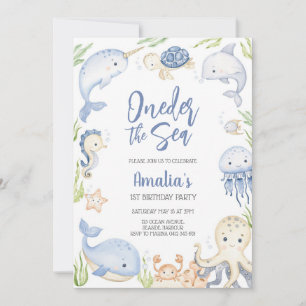 Under the Sea Ocean Animals Birthday Party Invitation