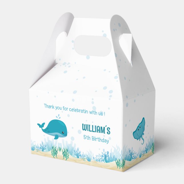 Under the sea Ocean Animals Favour Box (Front Side)