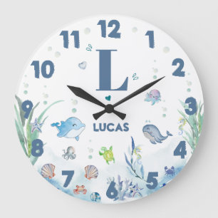 under the sea ocean animals  large clock