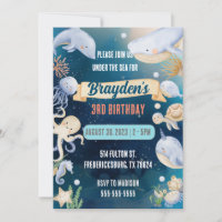 Under the Sea Ocean Animals Nautical Boys Birthday