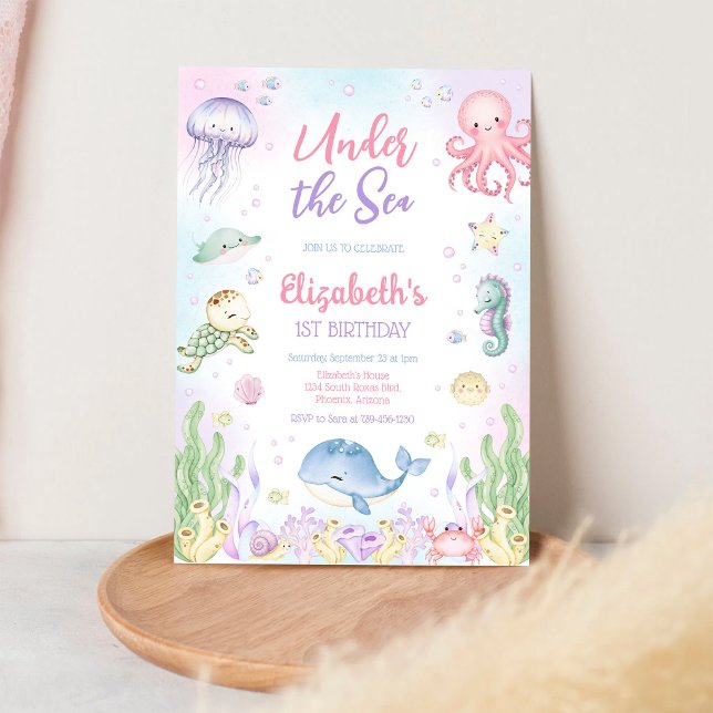 Under the Sea Ocean Animals Theme Birthday Invitation (Creator Uploaded)