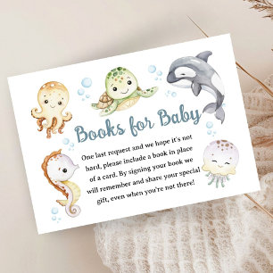 Under The Sea Ocean Baby Shower Books For Baby Enclosure Card