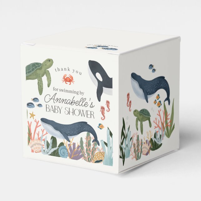 Under the Sea Ocean Baby Shower Favours Favour Box (Front Side)
