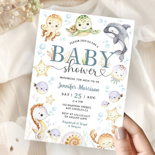 Under The Sea Ocean Baby Shower Gender Neutral  Invitation