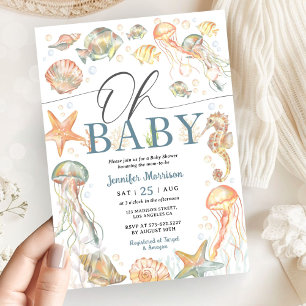 Under The Sea Ocean Baby Shower Gender Neutral Invitation