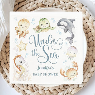 Under The Sea Ocean Baby Shower Gender Neutral  Napkin