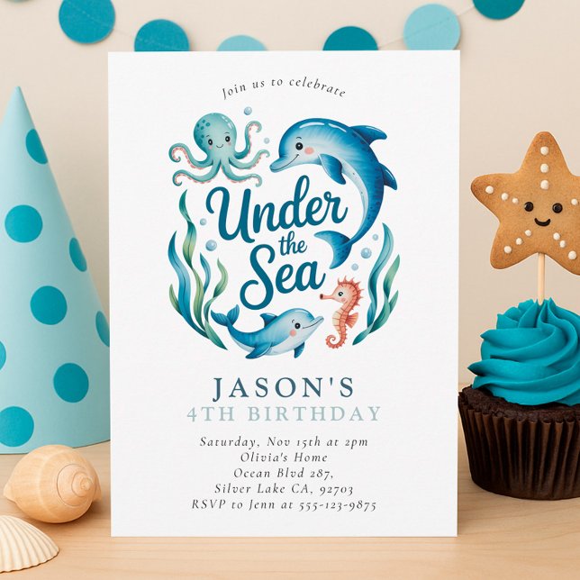 Under The Sea Ocean Birthday Party Invitation (Creator Uploaded)