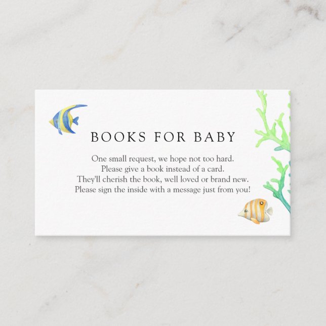 Under the Sea Ocean Books for Baby Enclosure Card (Front)