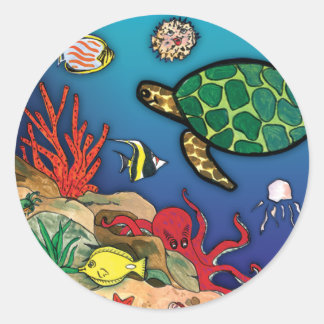 Under the Sea- Ocean Life Classic Round Sticker