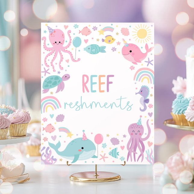 Under The Sea Ocean Reef Reshments Party Poster (Creator Uploaded)