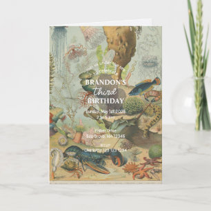 Under The Sea Ocean Sea Animal retro Birthday Invitation