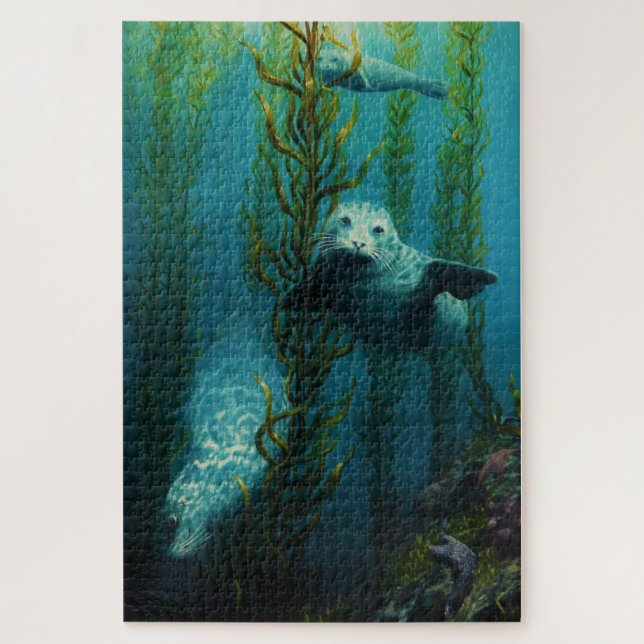 Under the sea/ocean seals, sea weed, sea lion jigsaw puzzle (Vertical)