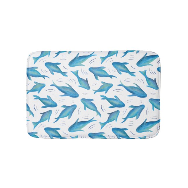 Under the Sea Ocean Shark Fish Bath Mat (Front)