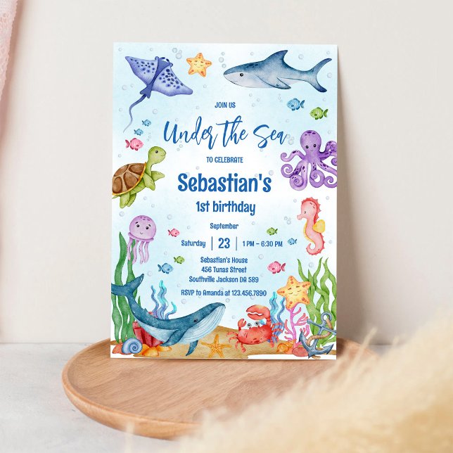 Under the Sea Ocean Theme Birthday Invitation (Creator Uploaded)