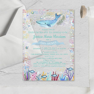 Under The Sea Ocean Themed Baby Shower Acrylic Invitations