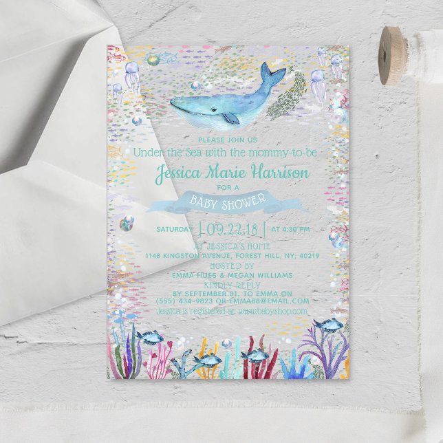 Under The Sea | Ocean Themed Baby Shower Acrylic Invitations (Creator Uploaded)