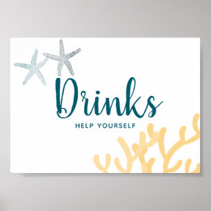 Under the Sea Ocean themed Baby Shower Drinks Sign