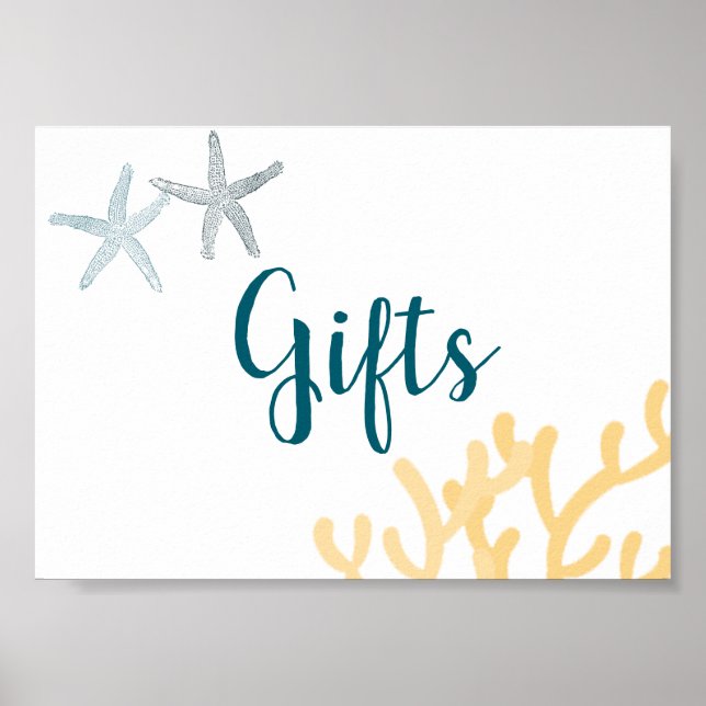 Under the Sea Ocean themed Baby Shower Gifts Sign (Front)