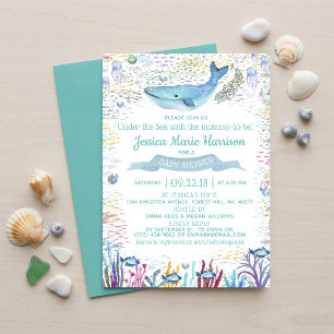 Under The Sea   Ocean Themed Baby Shower Invitation