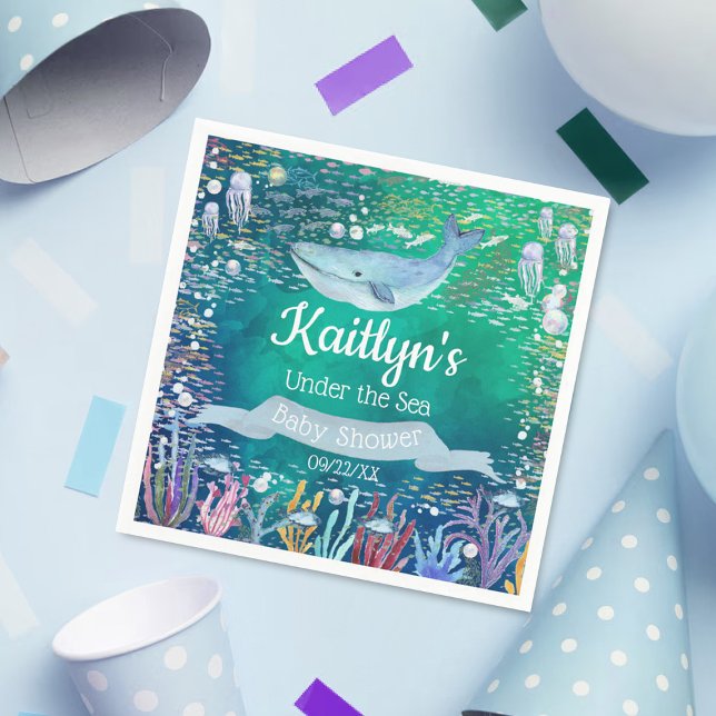 Under The Sea | Ocean Themed Baby Shower Napkin (Creator Uploaded)