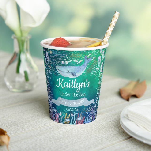 Under The Sea | Ocean Themed Baby Shower Paper Cups (Insitu)