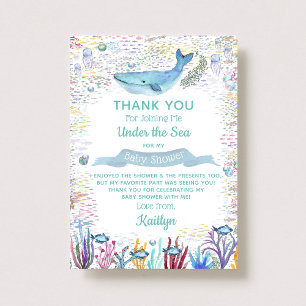 Under The Sea Ocean Themed Baby Shower Thank You Card