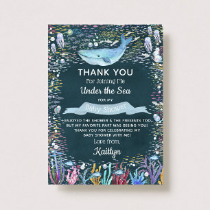 Under The Sea   Ocean Themed Baby Shower Thank You Card