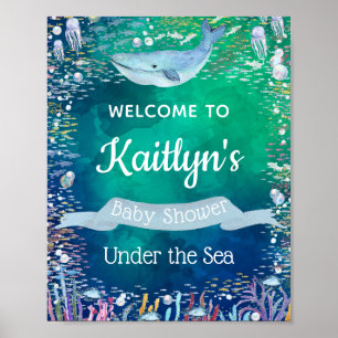 Under The Sea   Ocean Themed Baby Shower Welcome Poster