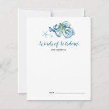 Under the Sea Octopus Baby Shower Advice Cards