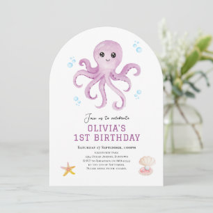 Under the sea Octopus birthday invitation