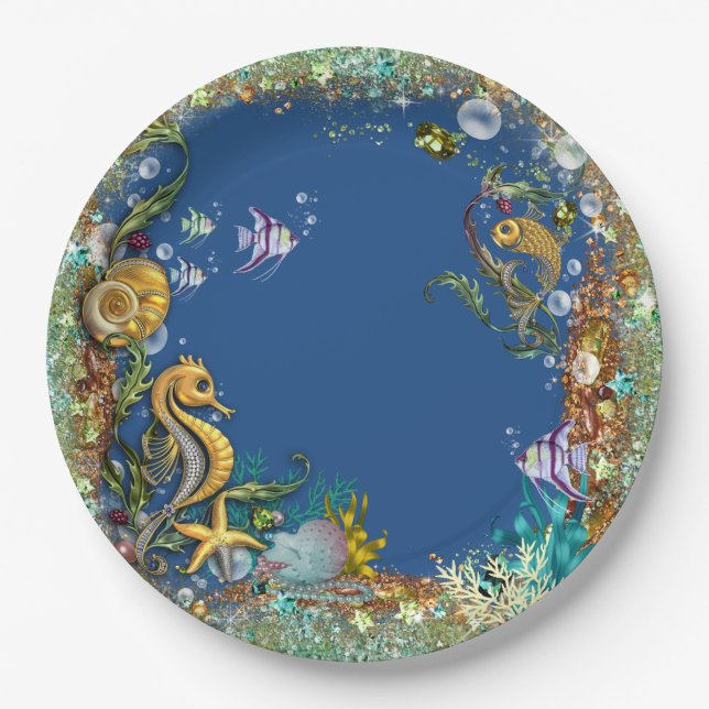 Under The Sea Party Paper Plate (Front)