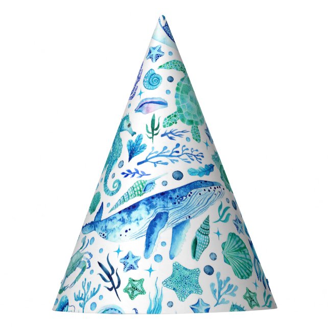 Under the Sea Party Watercolor Hat (Front)