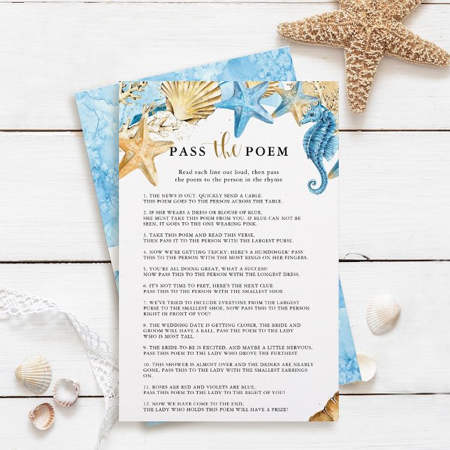 Under the Sea Pass the Poem Bridal Shower Game (Creator Uploaded)