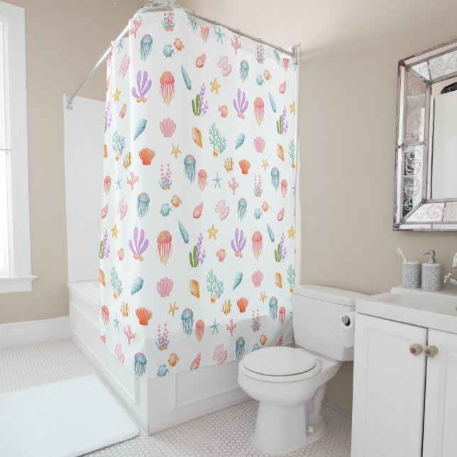 Under The Sea Pattern Shower Curtain (In Situ)