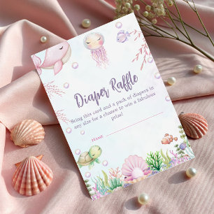 Under the Sea Pearl Baby Shower – Diaper Raffle Enclosure Card