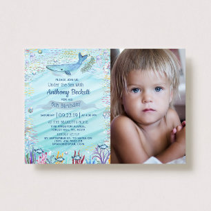 Under The Sea Photo Any Age Birthday Invitations