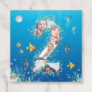Under The Sea Photo Collage Big 2nd Birthday Favour Tags