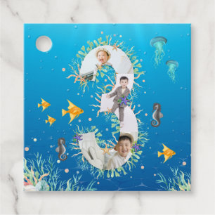 Under The Sea Photo Collage Big 3rd Birthday Favour Tags