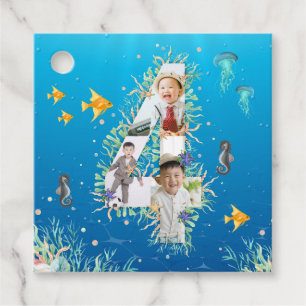 Under The Sea Photo Collage Big 4th Birthday Favour Tags