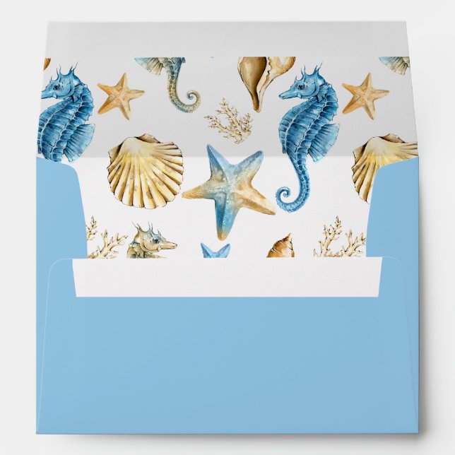 Under the Sea Pre-Printed Return Address 5x7 Envelope (Back (Bottom))