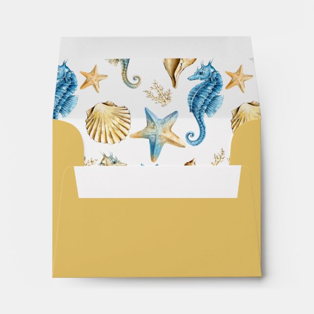 Under the Sea Pre-Printed Return Address RSVP Envelope (Back (Bottom))