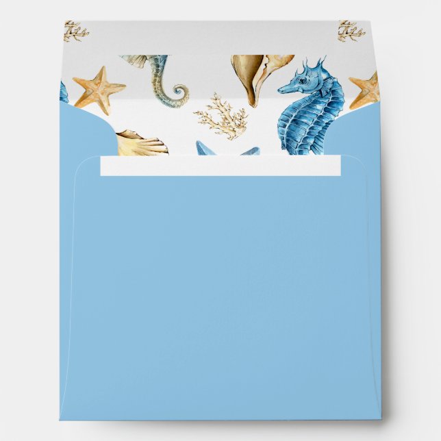 Under the Sea Pre-Printed Return Address Square Envelope (Back (Bottom))