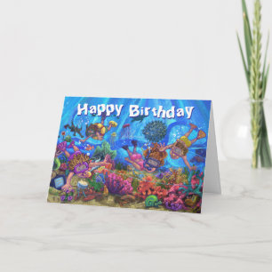 Under the Sea Quad Happy Birthday Card