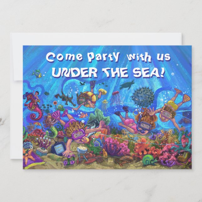 Under the Sea Quad Party Invitation (Front)