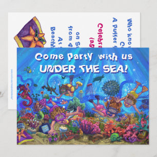 Under the Sea Quad Party Invitation