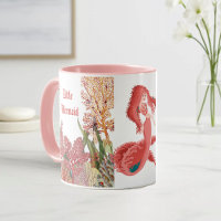 Under The Sea Red Little Mermaid Coral Reef Ocean