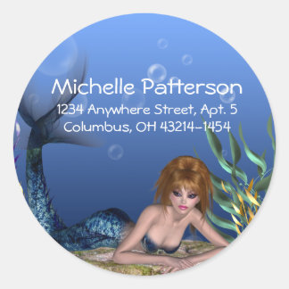 Under the Sea Redheaded Mermaid Address Labels