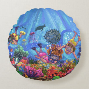 Under the Sea Round Cushion