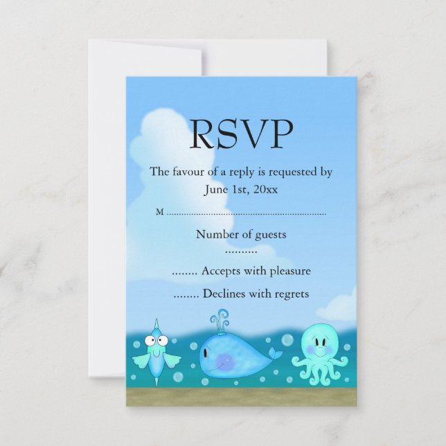 Under The Sea RSVP Card (Front)