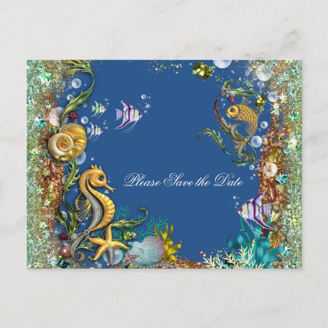Under the Sea Save the Date Announcement Postcard (Front)